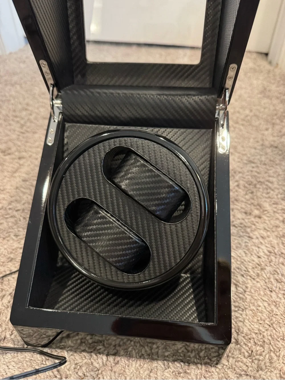 Black Dual Watch Winder with Clear Display